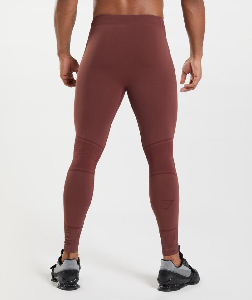 Men's Gymshark 315 Seamless Leggings Burgundy | NZ 4BTKRV